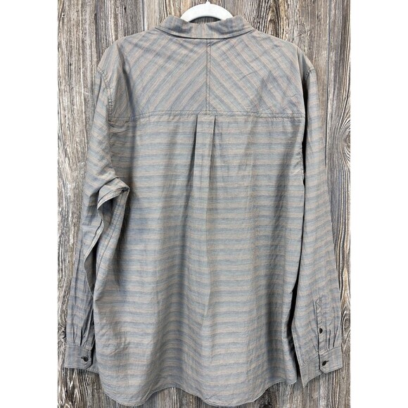 Toad & CO Wonderer Men's XXL Organic Cotton Gray Long Sleeve Button Up Shirt - Picture 5 of 16